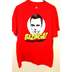 Big Bang Theory Sheldon Bazinga Red T-Shirt XL Short Sleeve Ripple Junction
